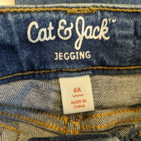 Cat And Jack Girl's Stretch Soft Denim Jegging Size 6 Pull On Blue EUC - Picture 4 of 12